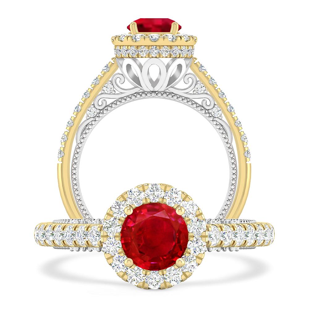 Yellow Gold/White Gold - Ruby