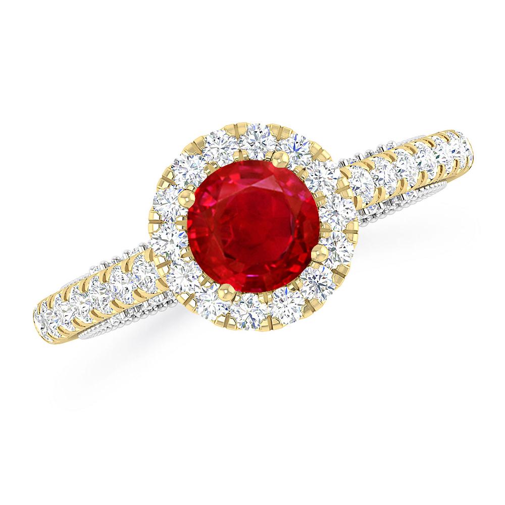 Yellow Gold/White Gold - Ruby