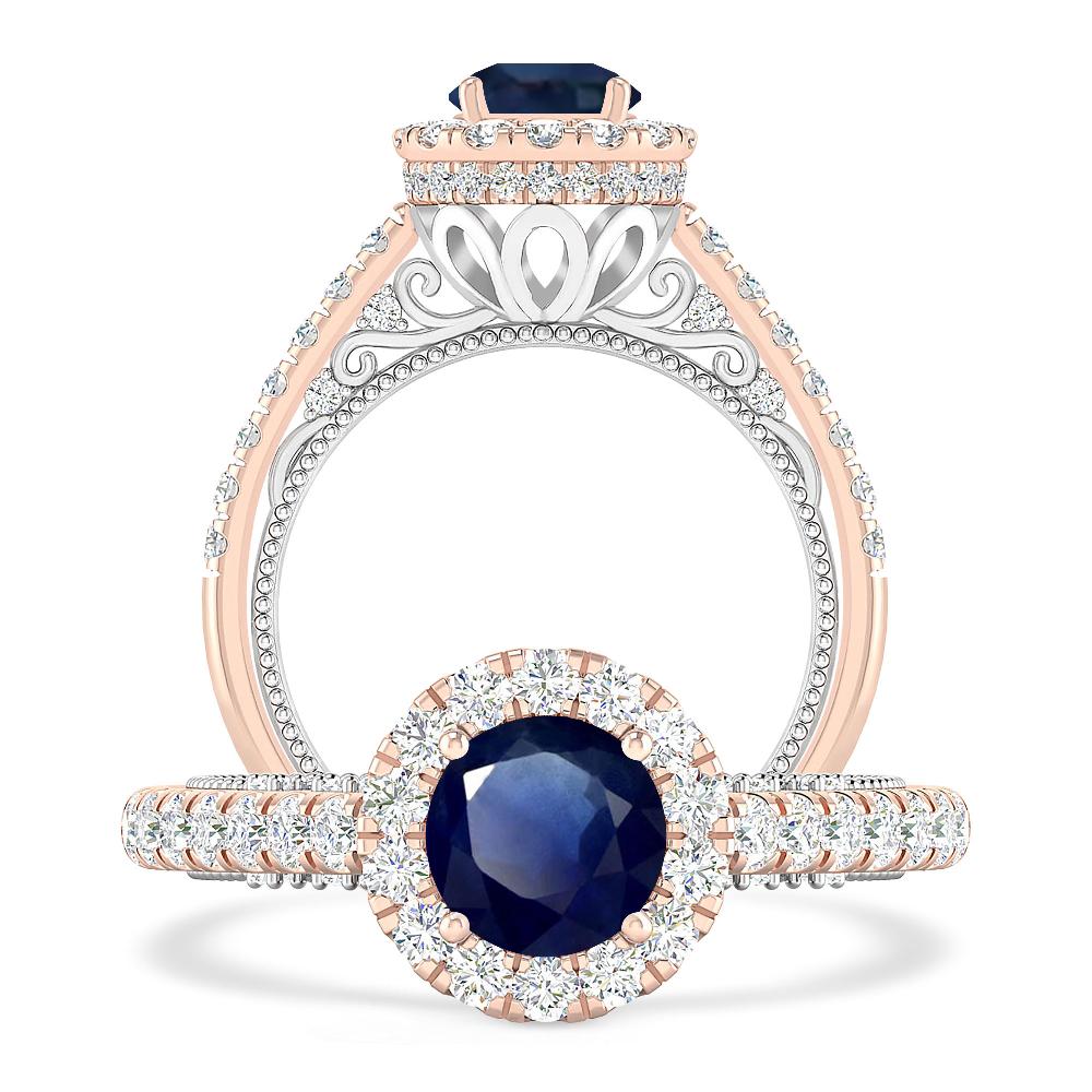 Rose Gold/White Gold - Sapphire