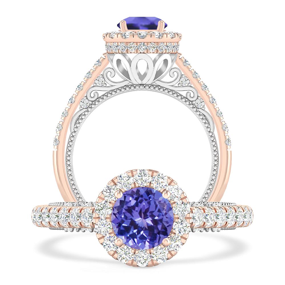 Rose Gold/White Gold - Tanzanite