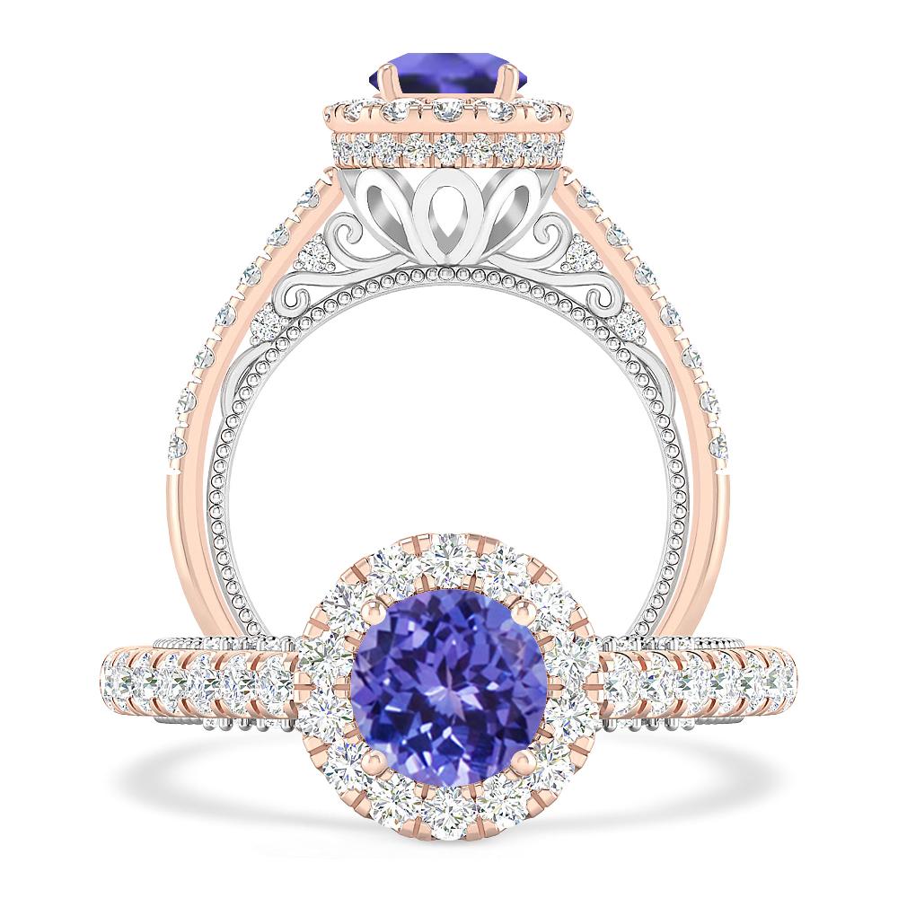 Rose Gold/White Gold - Tanzanite