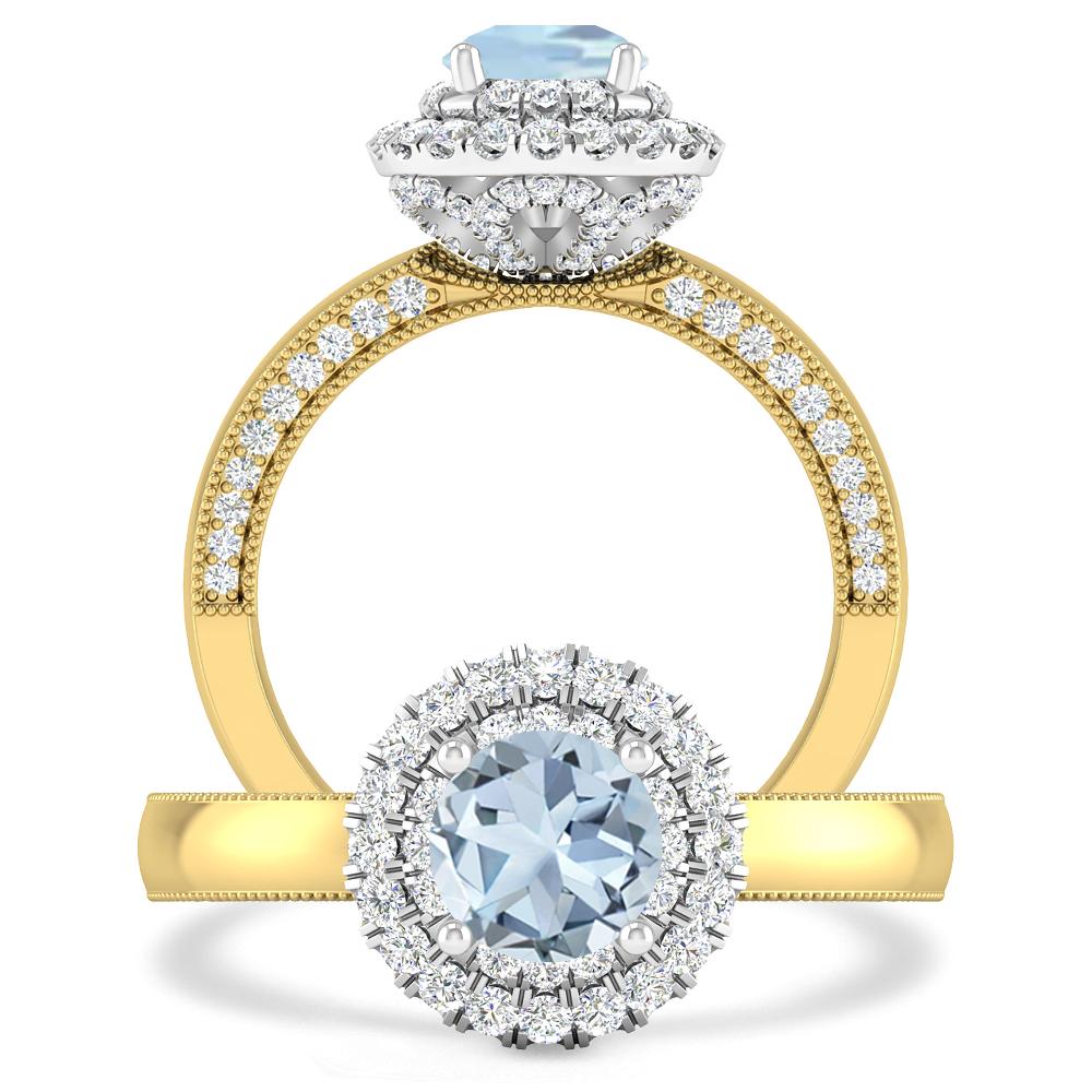 Yellow Gold - Aquamarine