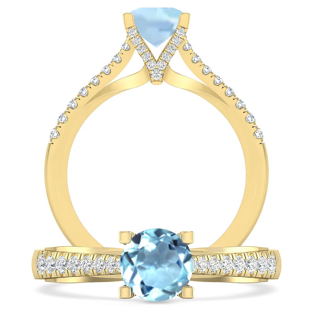 Yellow Gold - Aquamarine