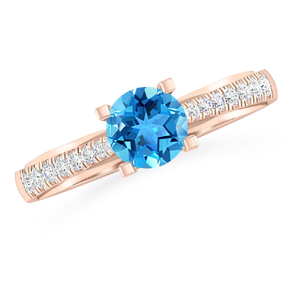 Rose Gold - Blue Topaz