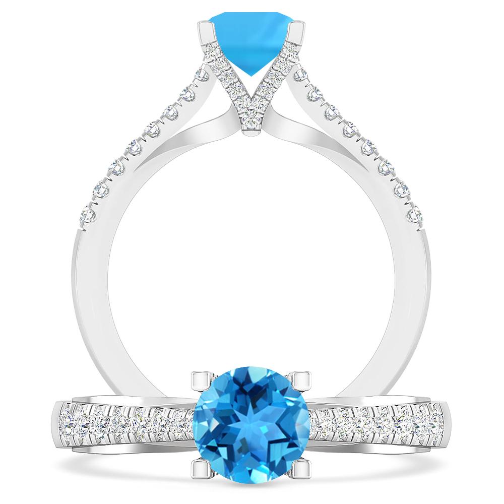 White Gold - Blue Topaz