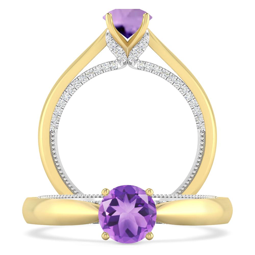 Yellow Gold/White Gold - Amethyst
