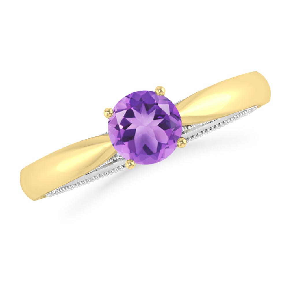 Yellow Gold/White Gold - Amethyst