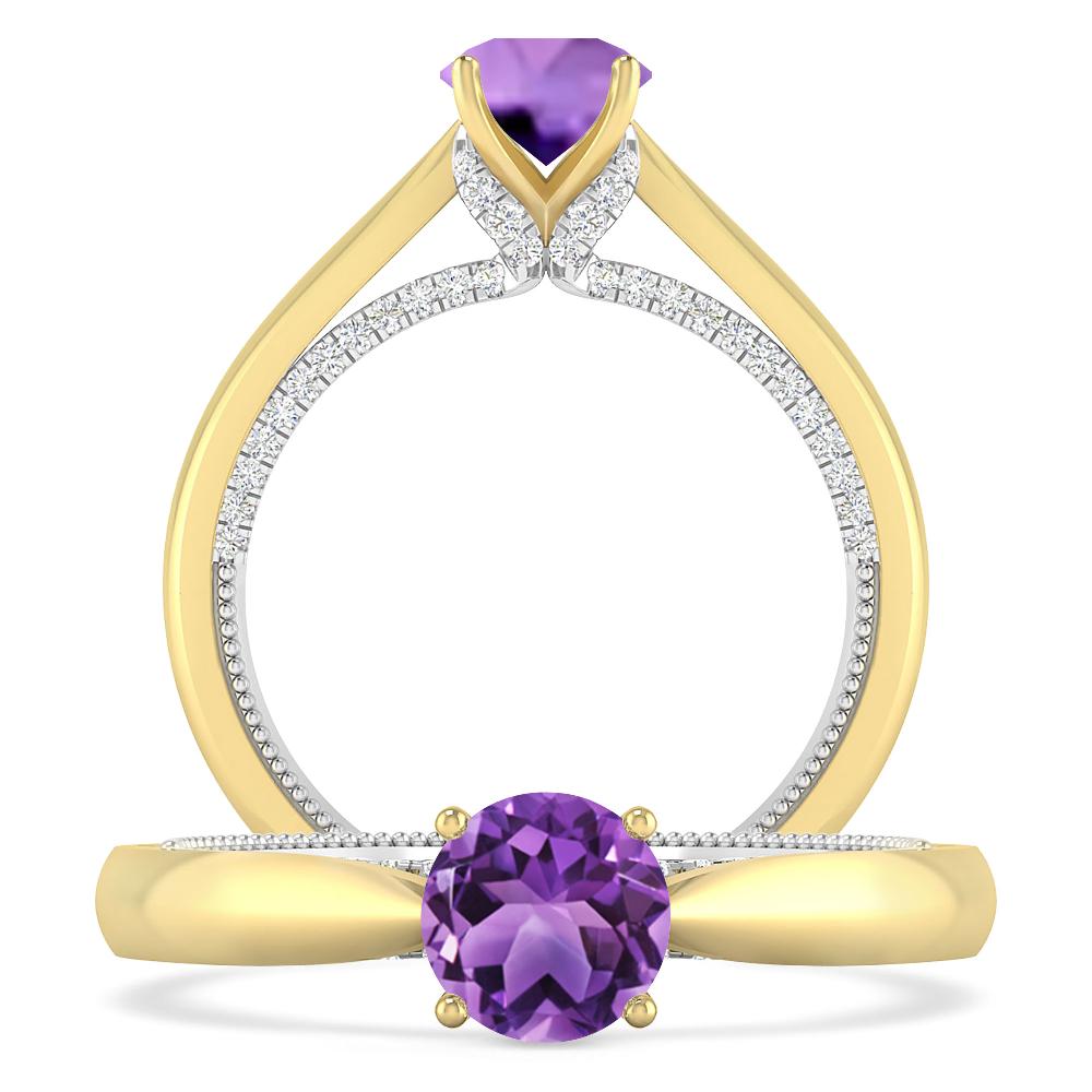 Yellow Gold/White Gold - Amethyst