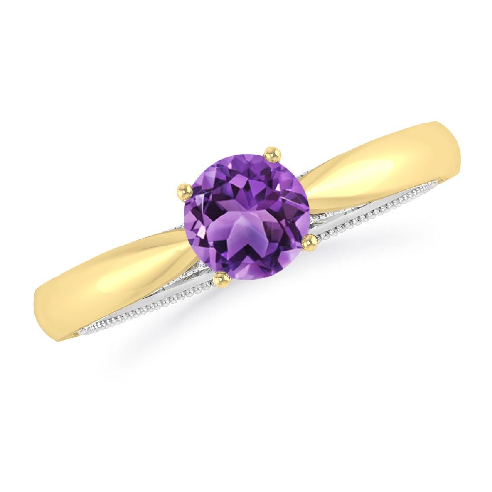 Yellow Gold/White Gold - Amethyst