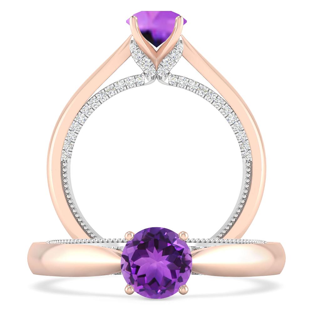 Rose Gold/White Gold - Amethyst