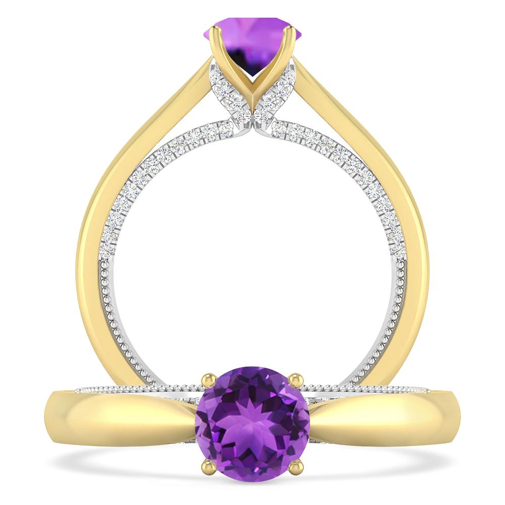 Yellow Gold/White Gold - Amethyst