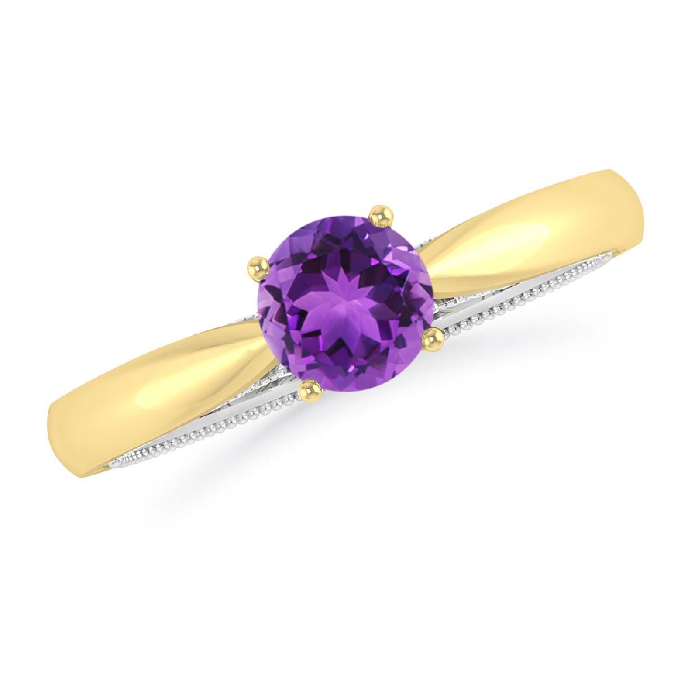 Yellow Gold/White Gold - Amethyst