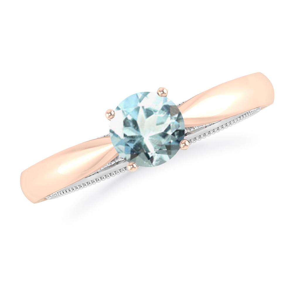 Rose Gold/White Gold - Aquamarine