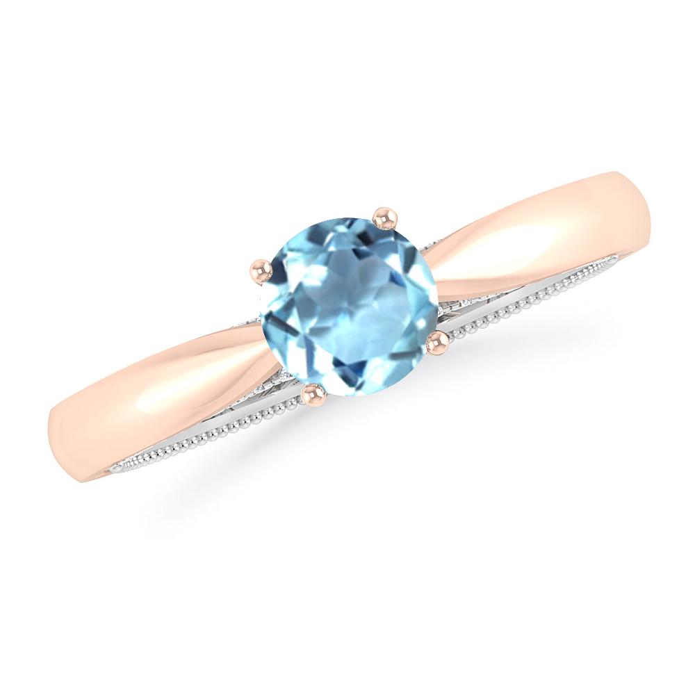 Rose Gold/White Gold - Aquamarine