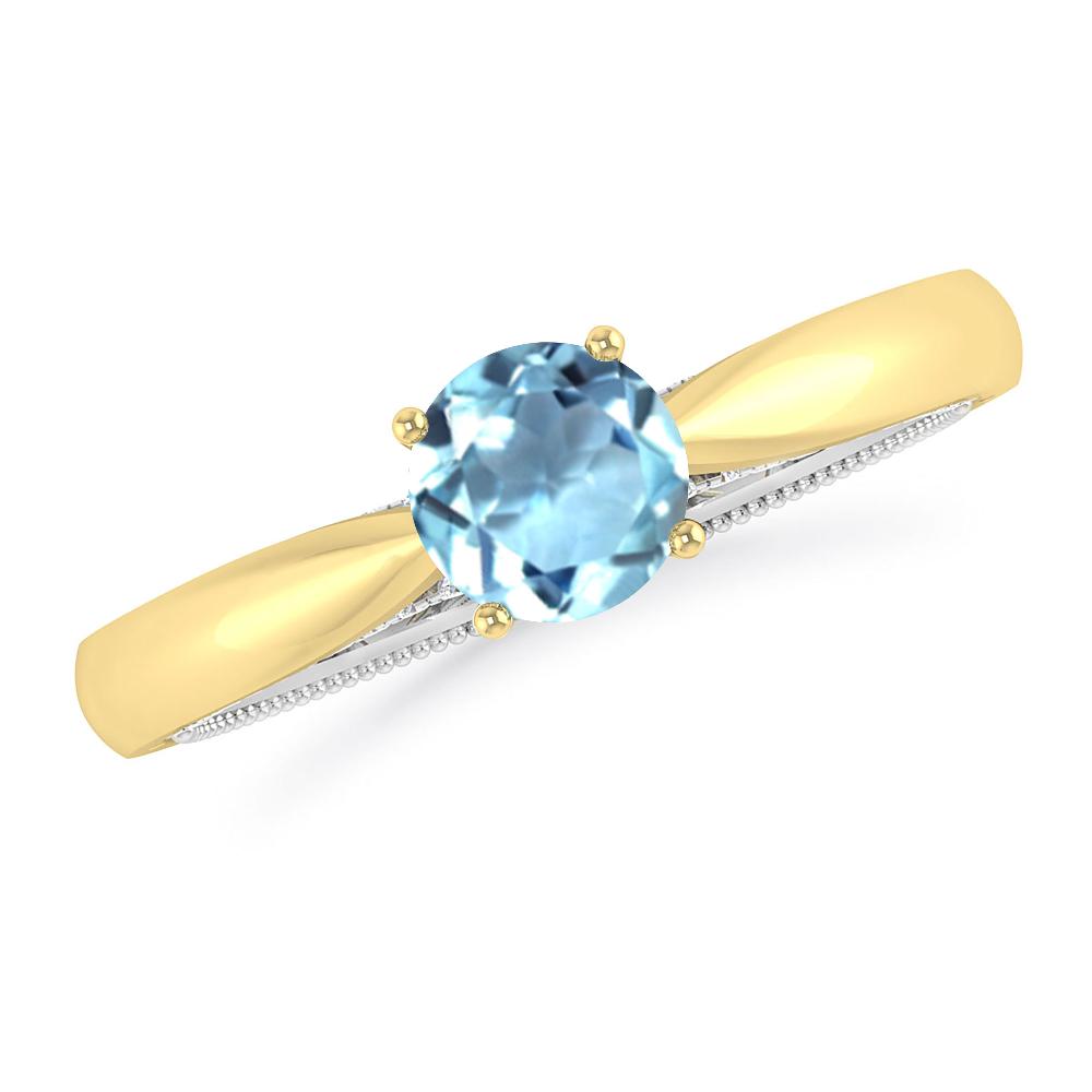 Yellow Gold/White Gold - Aquamarine