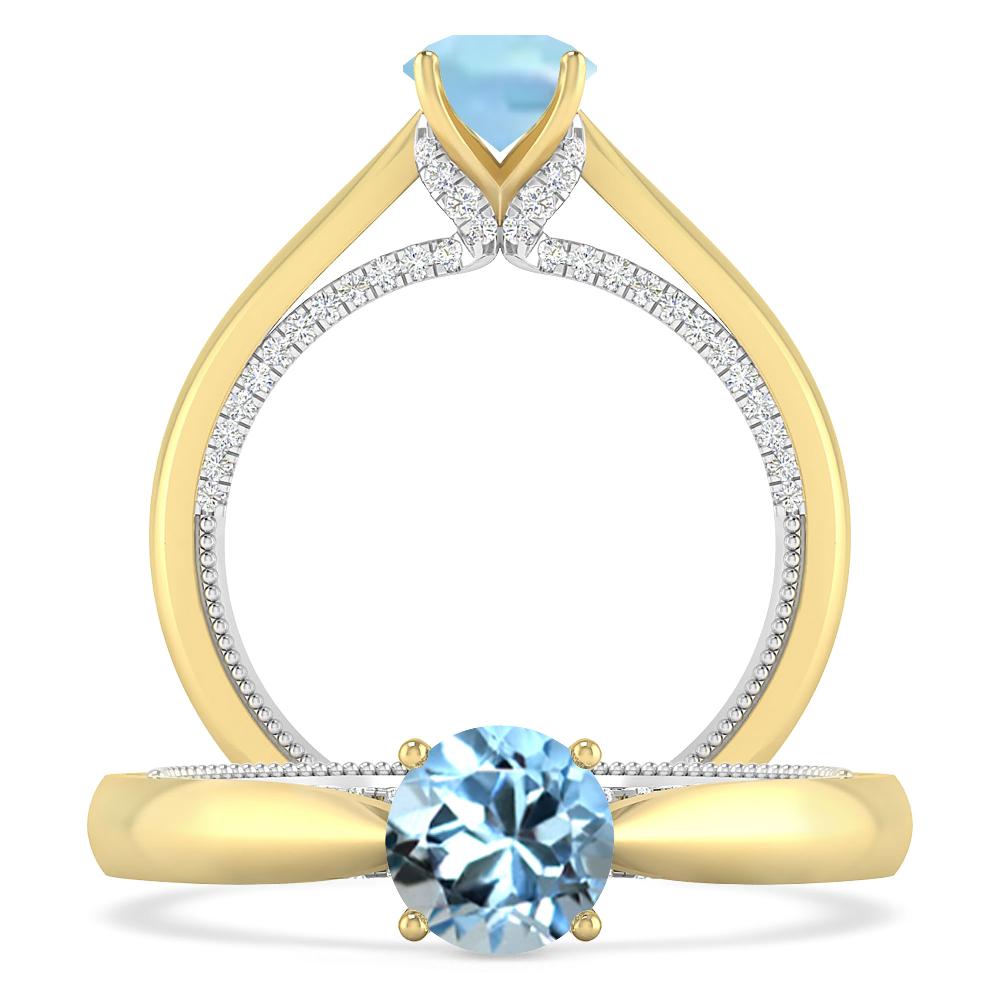 Yellow Gold/White Gold - Aquamarine