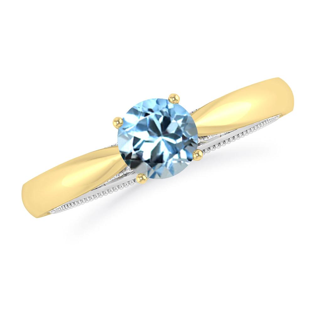 Yellow Gold/White Gold - Aquamarine
