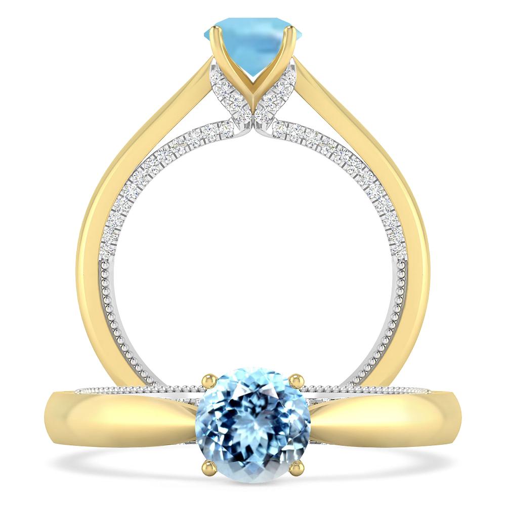 Yellow Gold/White Gold - Aquamarine