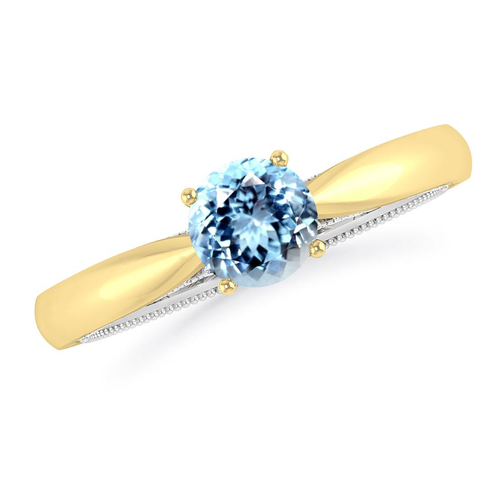 Yellow Gold/White Gold - Aquamarine