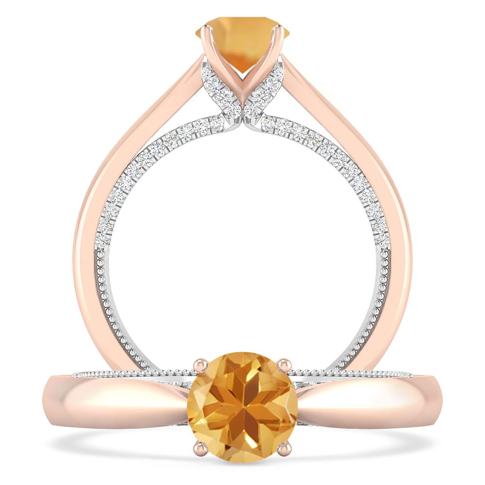 Rose Gold/White Gold - Citrine