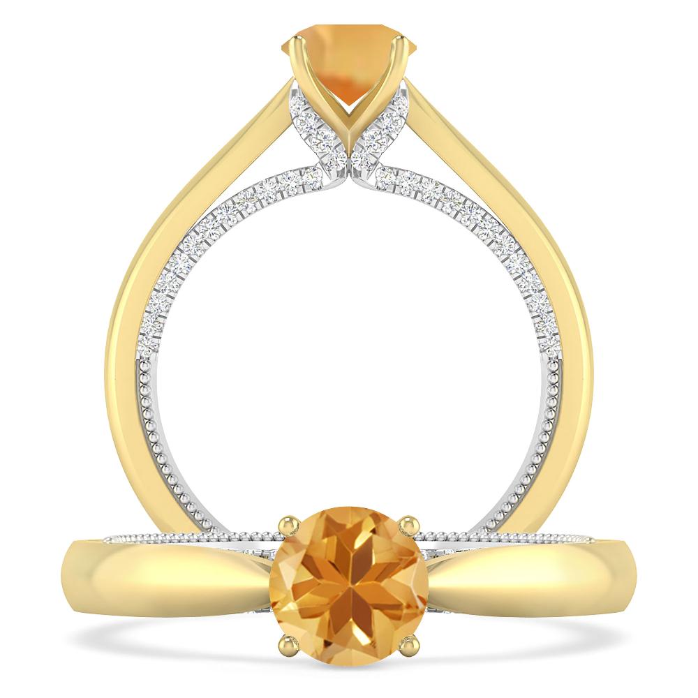 Yellow Gold/White Gold - Citrine