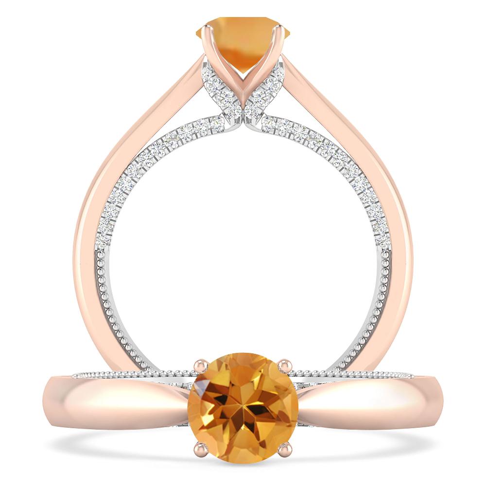 Rose Gold/White Gold - Citrine