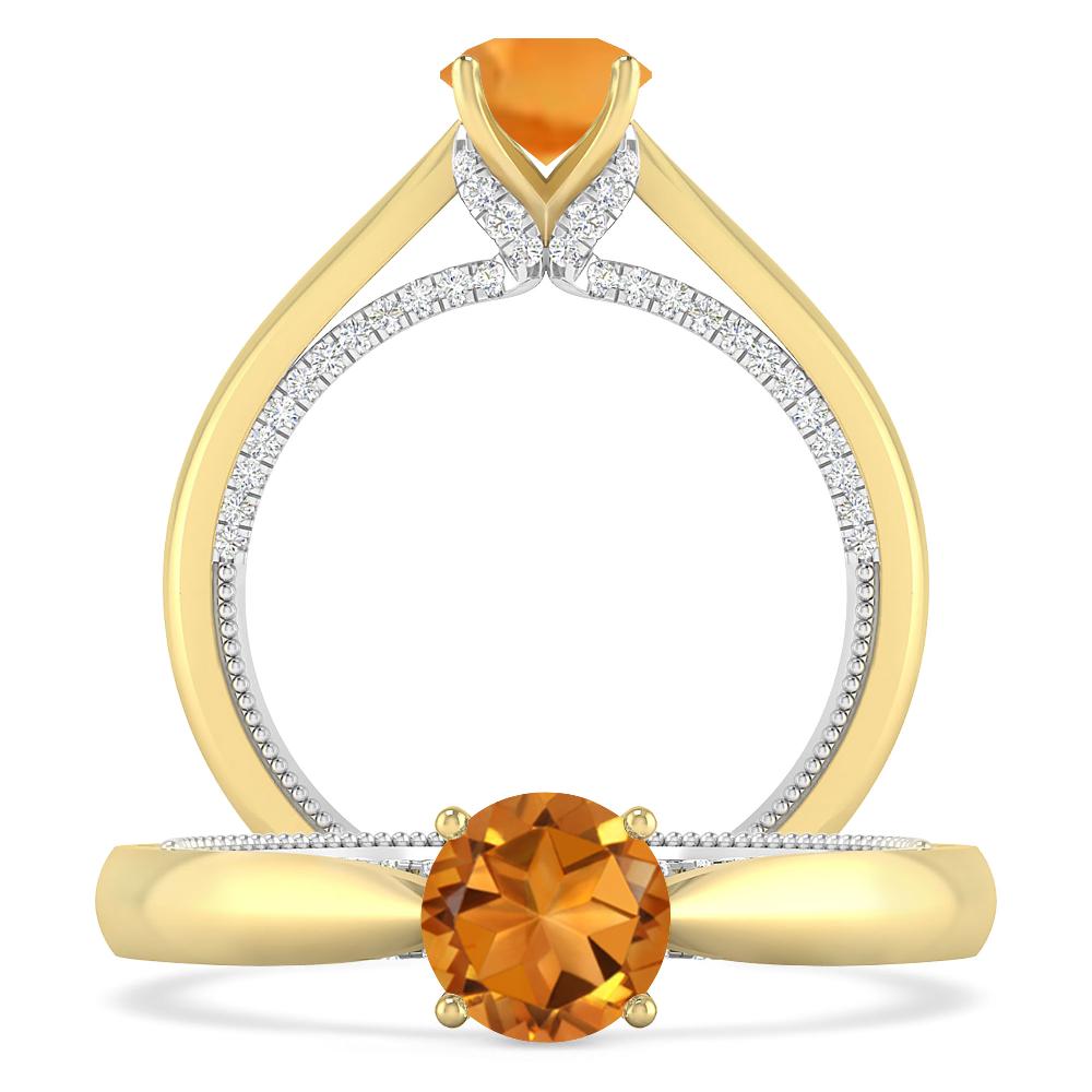 Yellow Gold/White Gold - Citrine