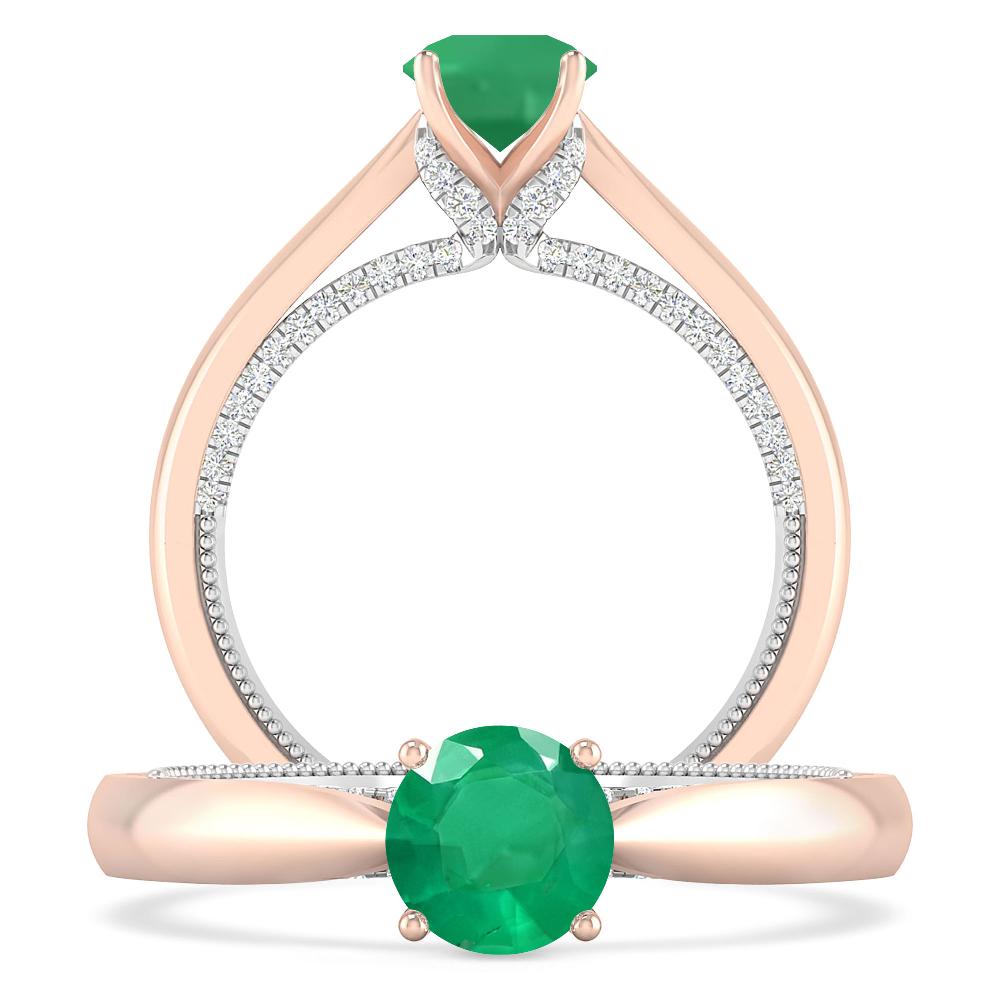 Rose Gold/White Gold - Emerald