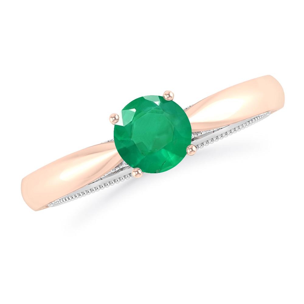 Rose Gold/White Gold - Emerald