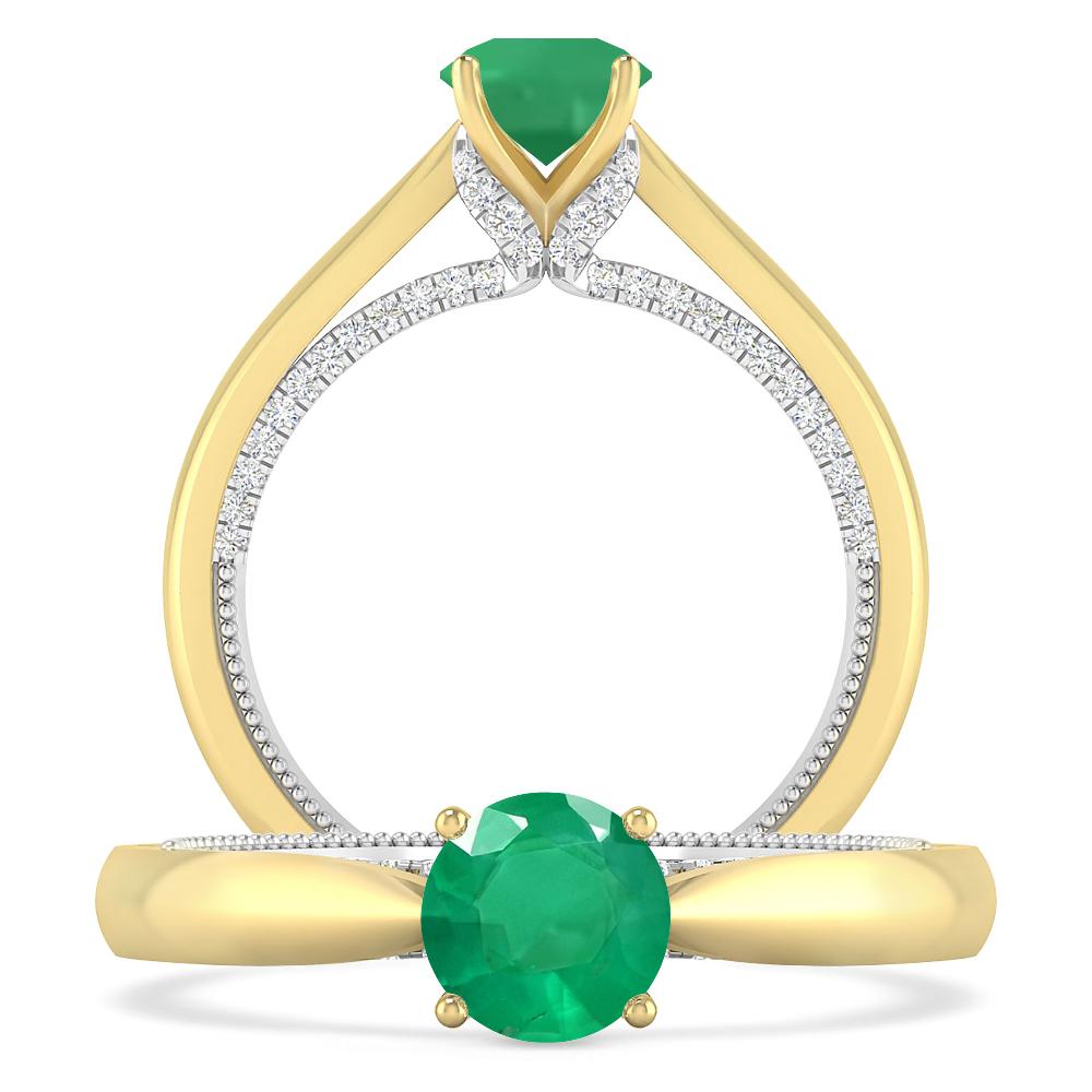 Yellow Gold/White Gold - Emerald