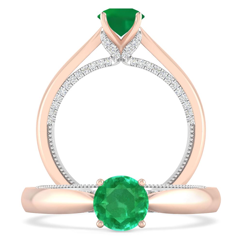 Rose Gold/White Gold - Emerald