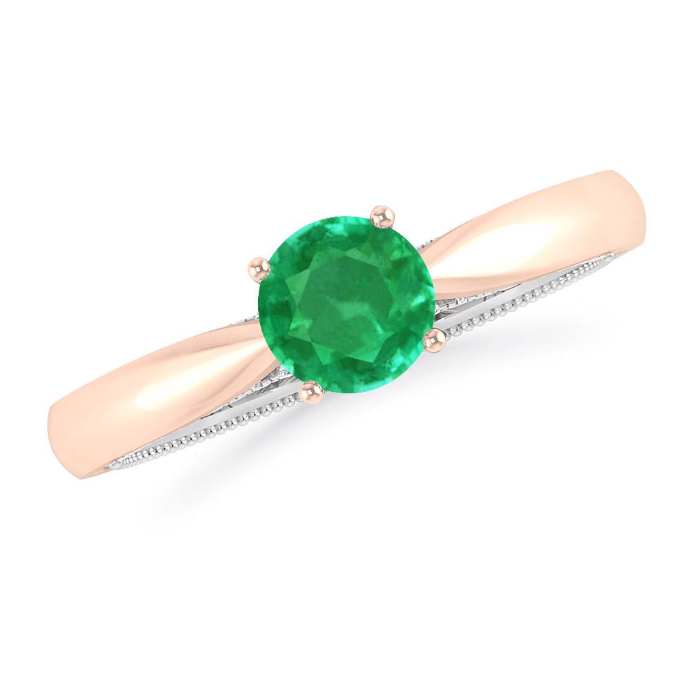 Rose Gold/White Gold - Emerald