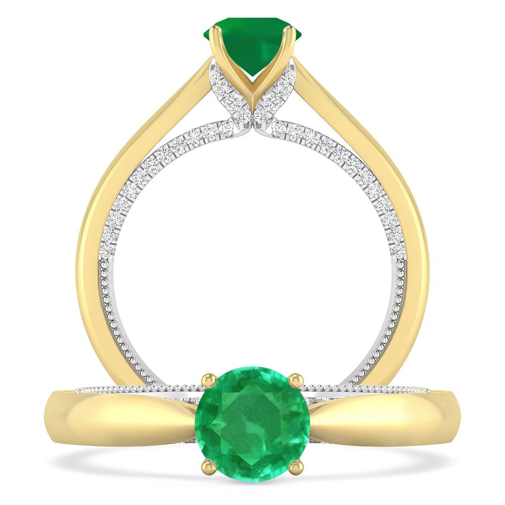 Yellow Gold/White Gold - Emerald