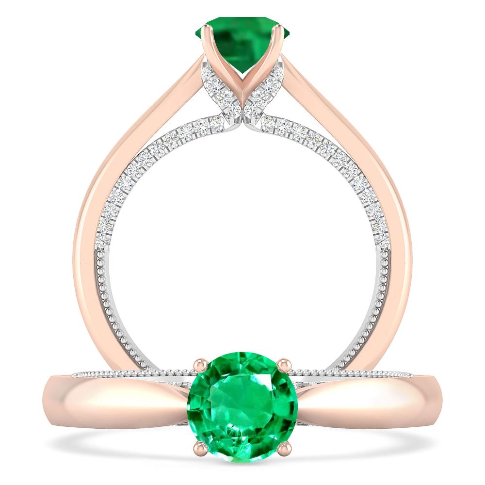 Rose Gold/White Gold - Emerald