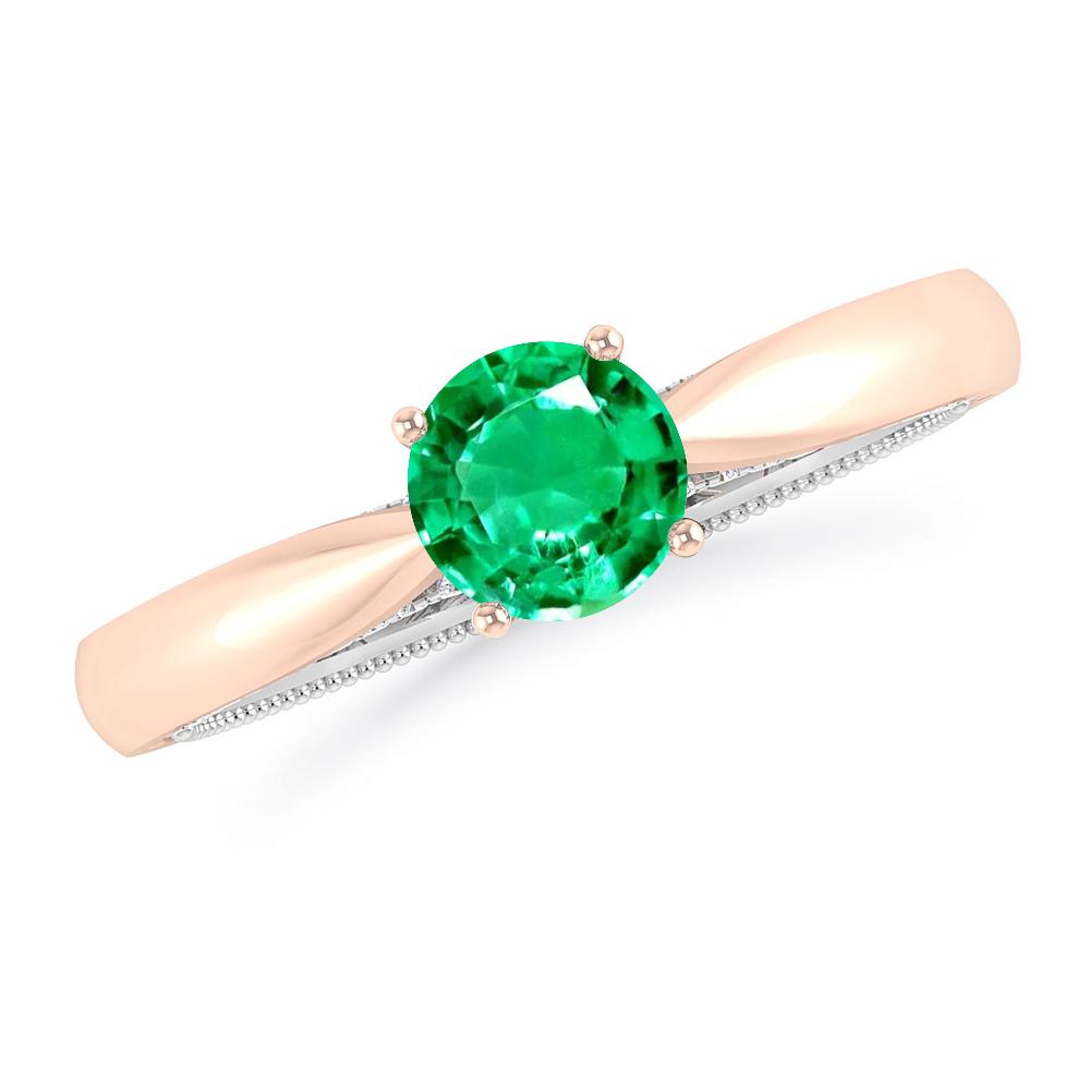 Rose Gold/White Gold - Emerald