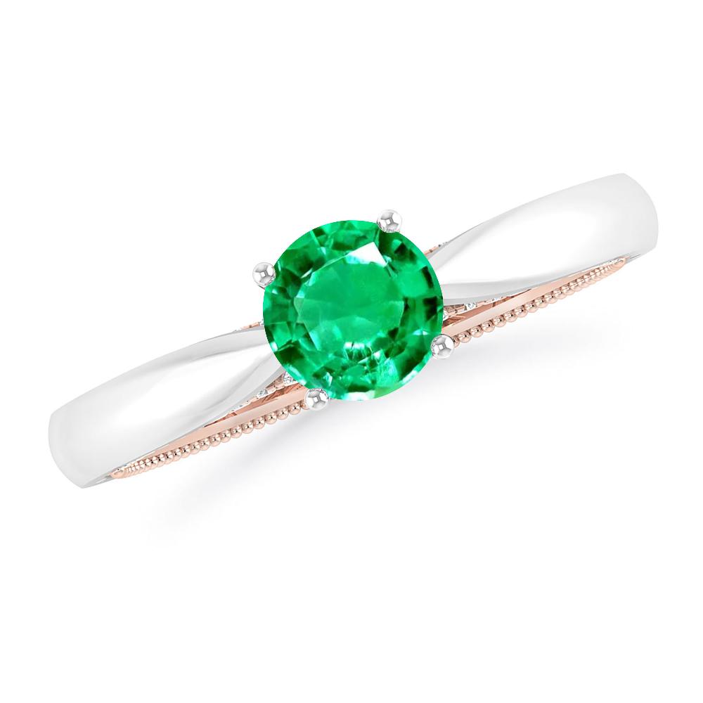 White Gold/Rose Gold - Emerald