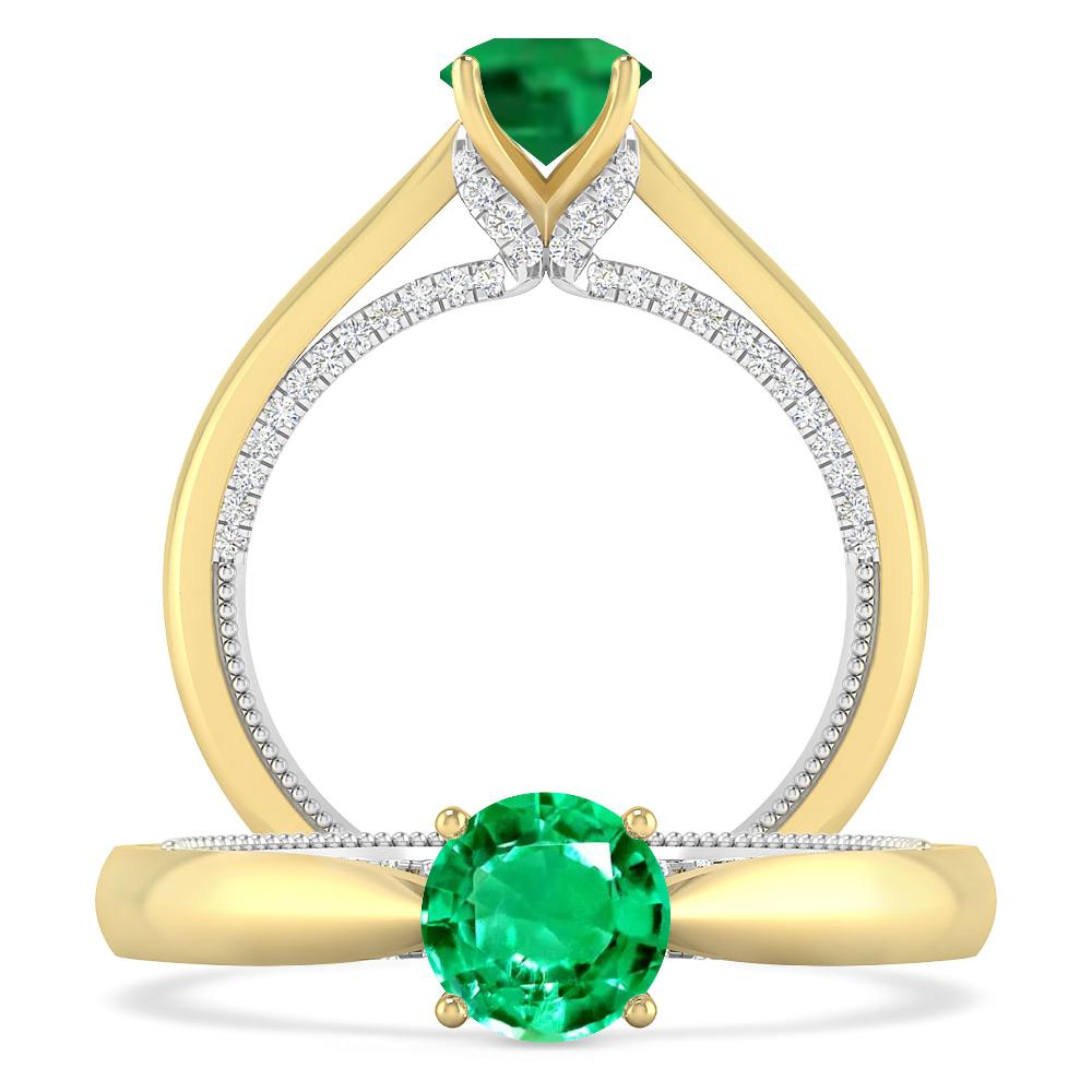 Yellow Gold/White Gold - Emerald