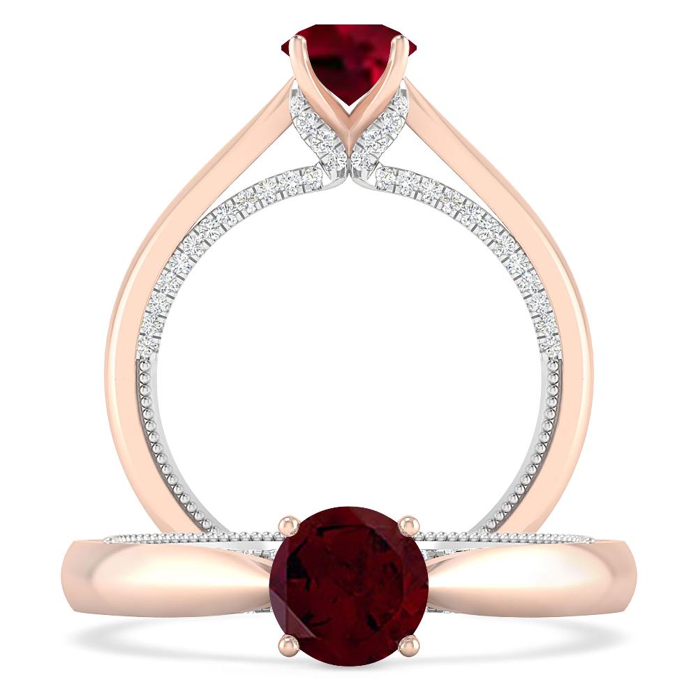 Rose Gold/White Gold - Garnet