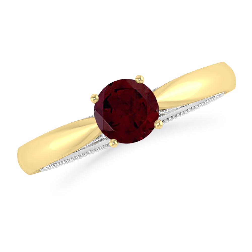 Yellow Gold/White Gold - Garnet