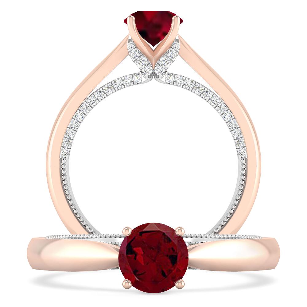 Rose Gold/White Gold - Garnet