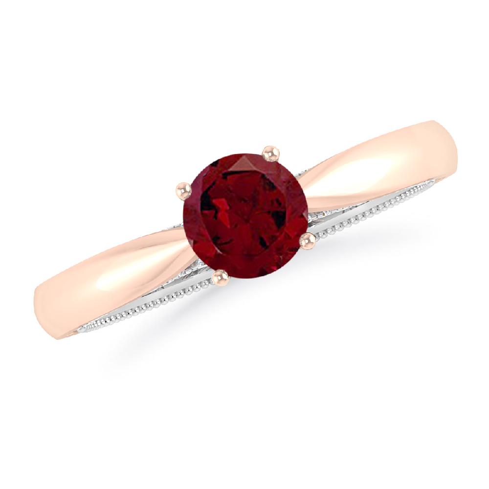 Rose Gold/White Gold - Garnet
