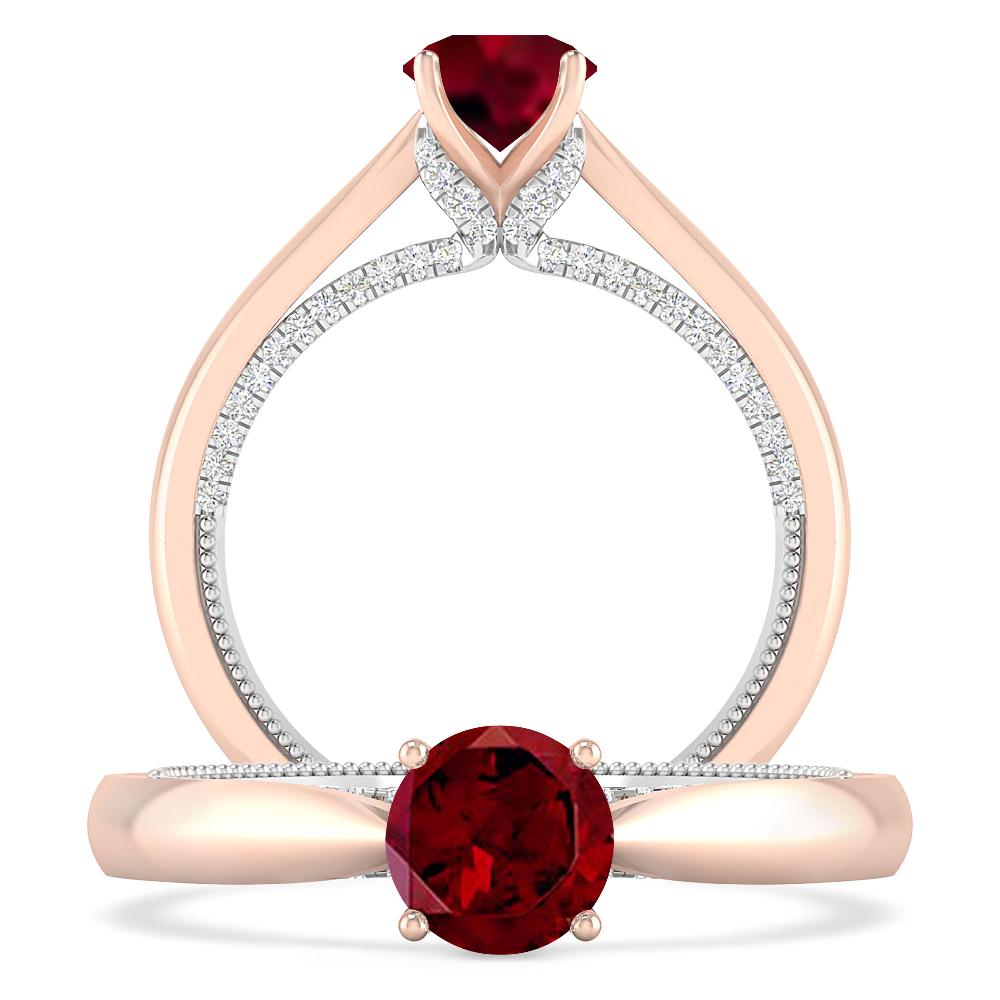 Rose Gold/White Gold - Garnet
