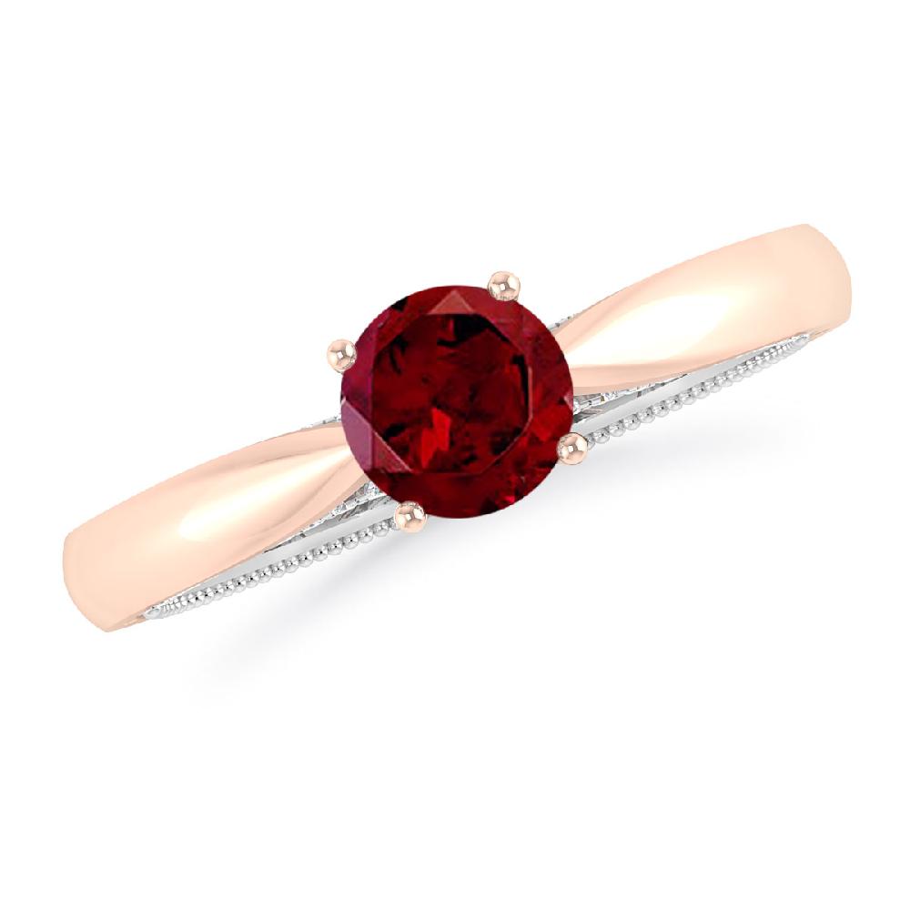 Rose Gold/White Gold - Garnet