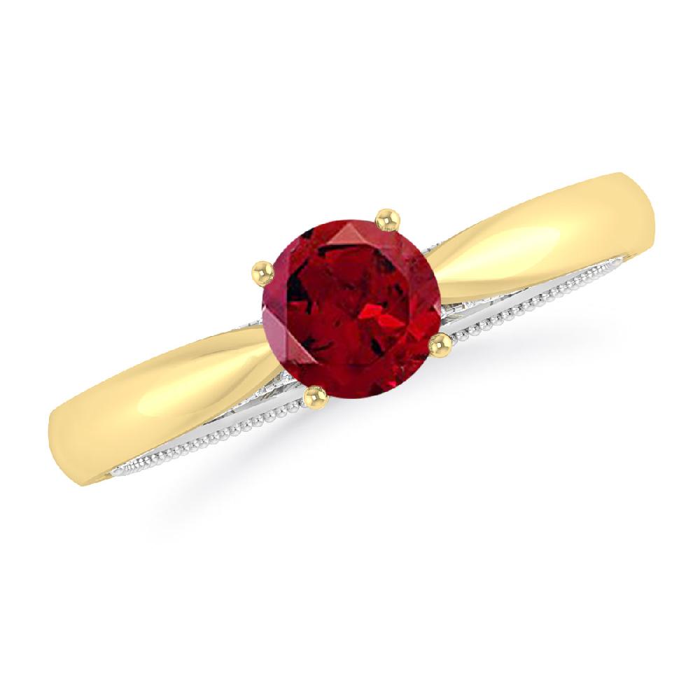 Yellow Gold/White Gold - Garnet