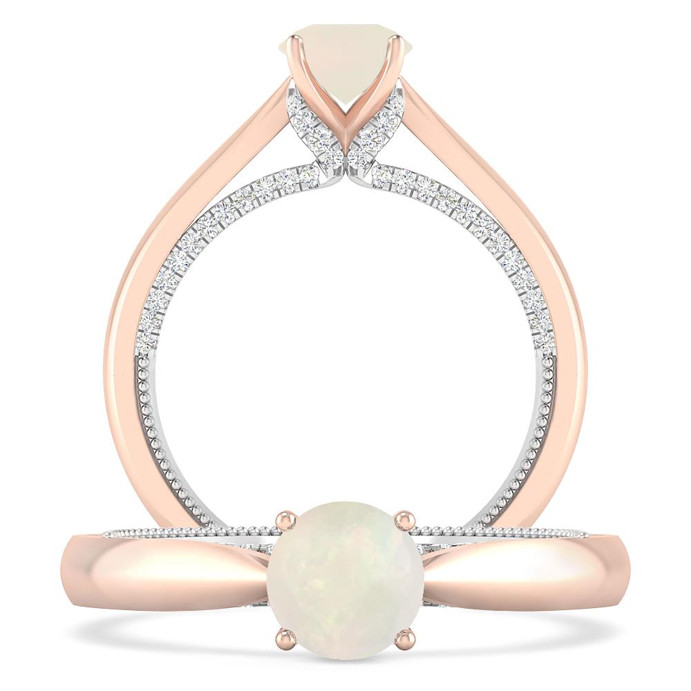 Rose Gold/White Gold - Opal