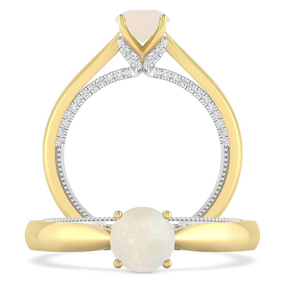 Yellow Gold/White Gold - Opal