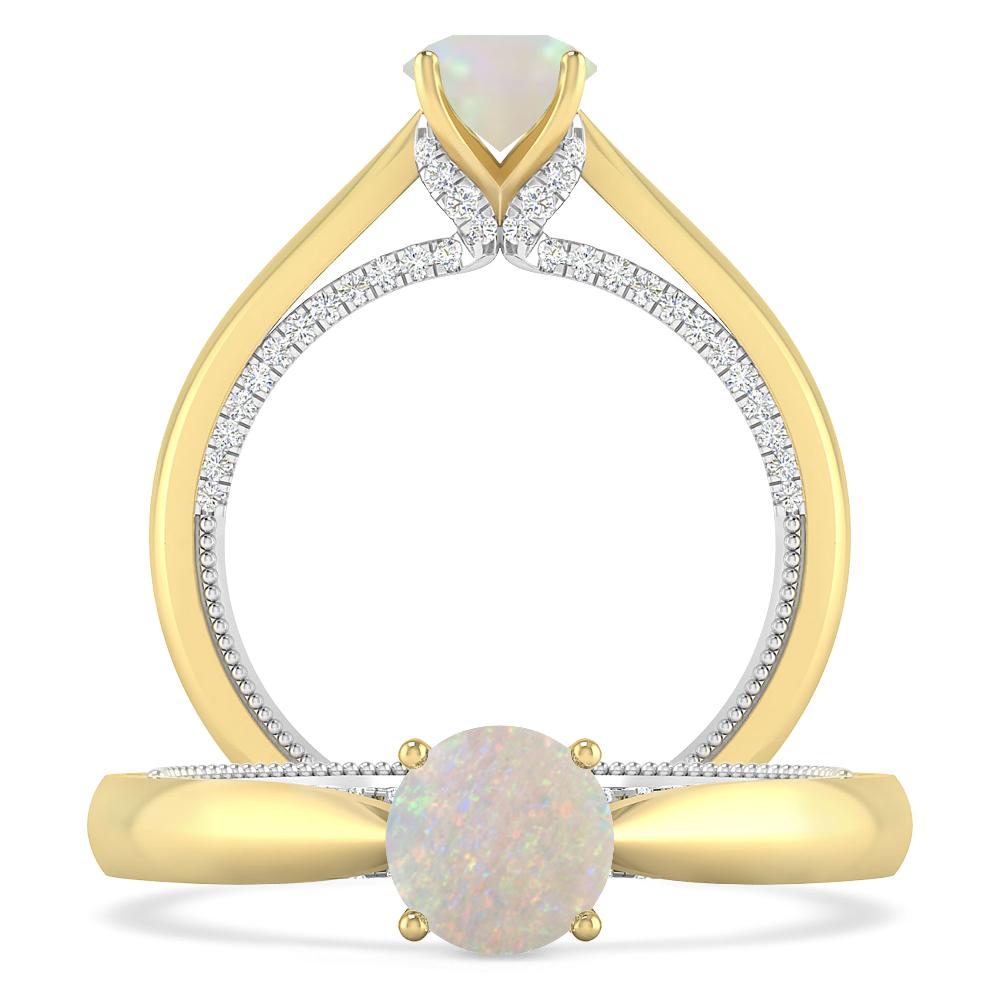Yellow Gold/White Gold - Opal
