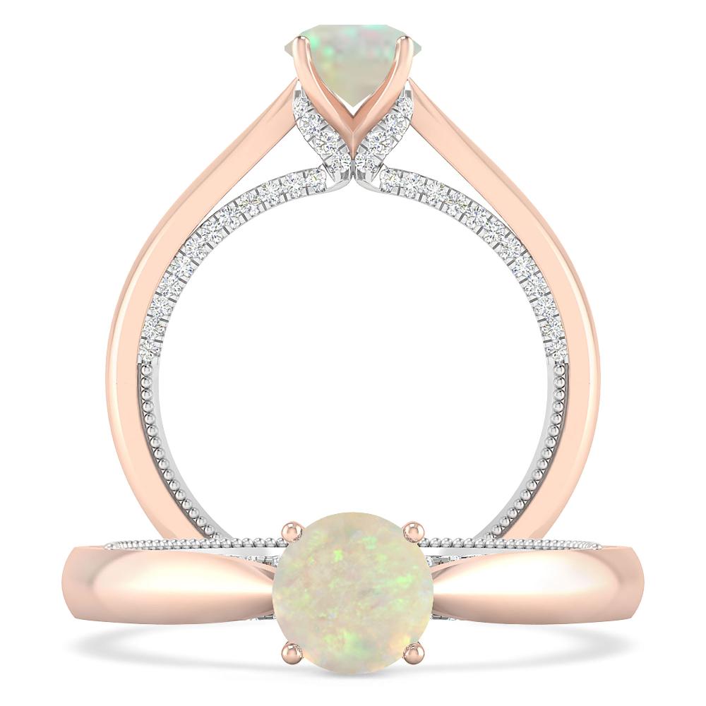 Rose Gold/White Gold - Opal