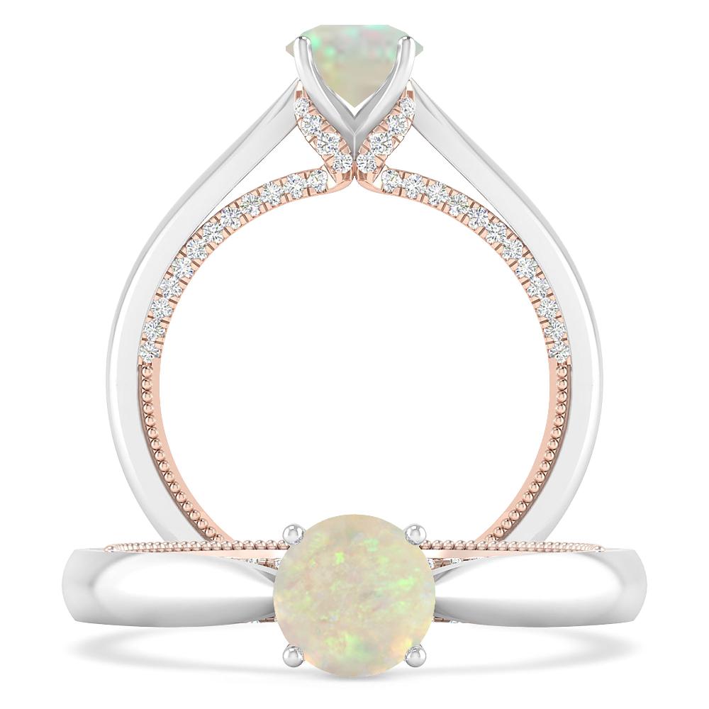 White Gold/Rose Gold - Opal