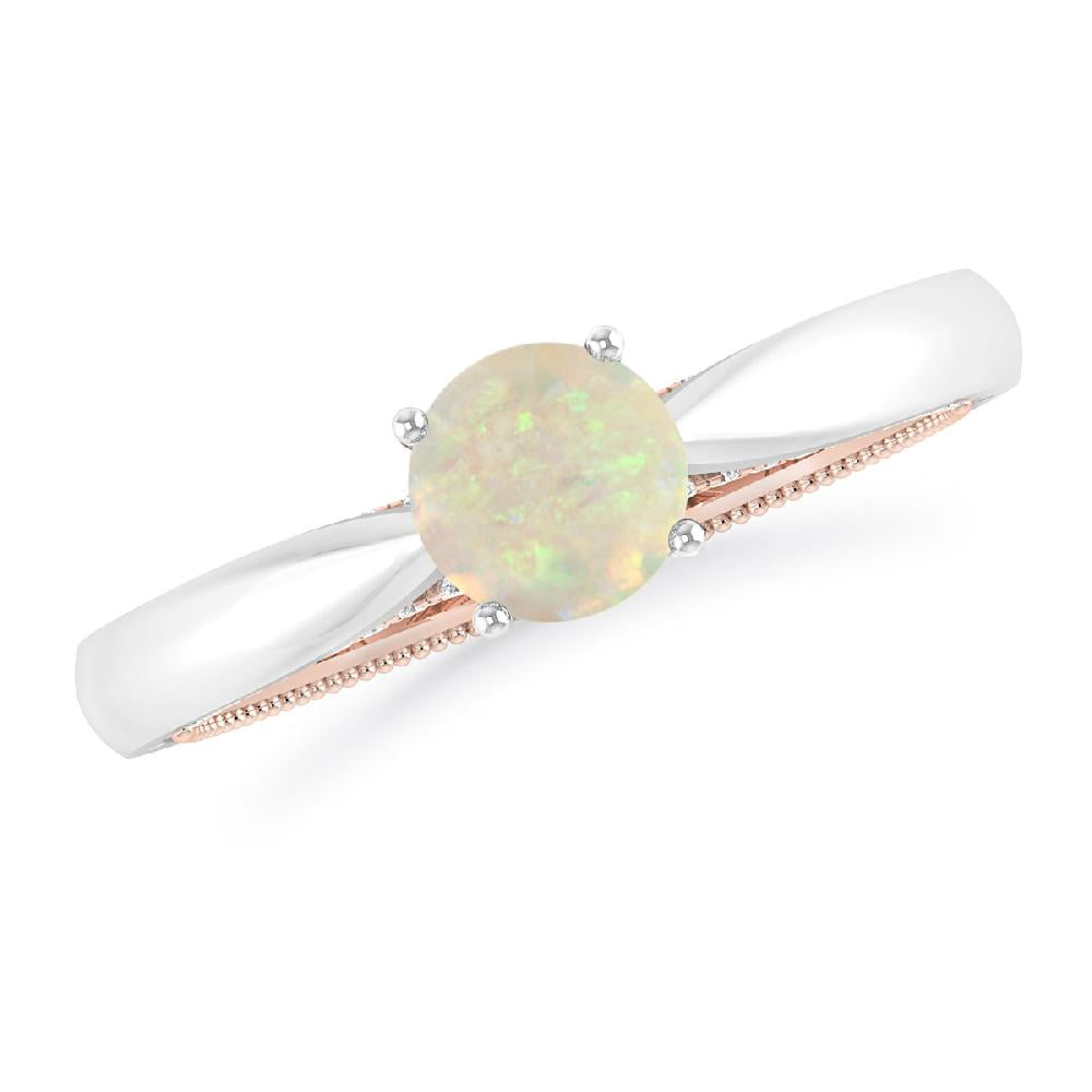 White Gold/Rose Gold - Opal